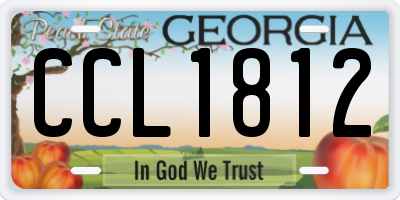 GA license plate CCL1812