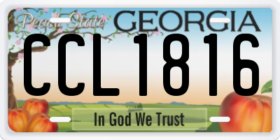 GA license plate CCL1816