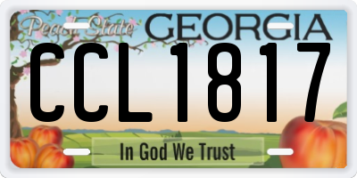 GA license plate CCL1817