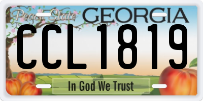 GA license plate CCL1819
