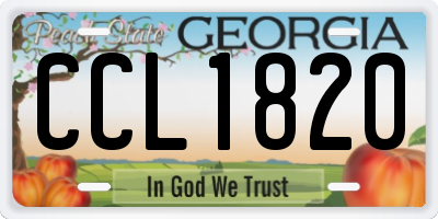 GA license plate CCL1820