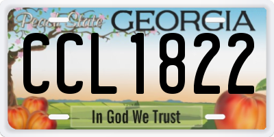 GA license plate CCL1822