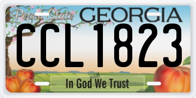 GA license plate CCL1823
