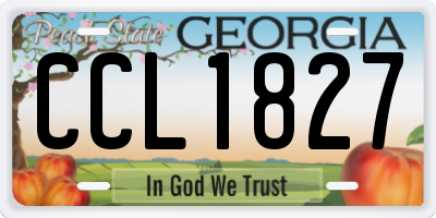 GA license plate CCL1827