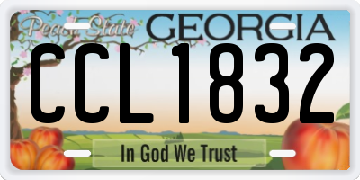 GA license plate CCL1832