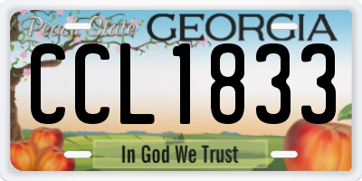 GA license plate CCL1833