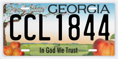 GA license plate CCL1844