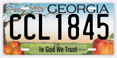 GA license plate CCL1845