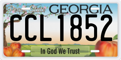 GA license plate CCL1852