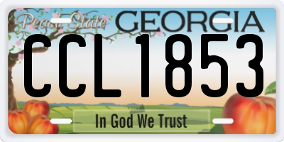 GA license plate CCL1853