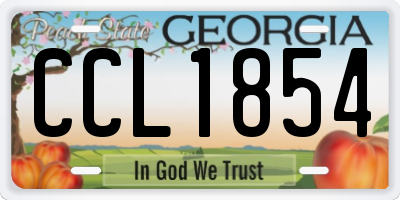 GA license plate CCL1854