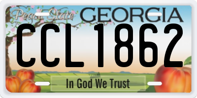 GA license plate CCL1862