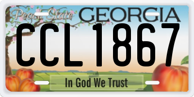 GA license plate CCL1867