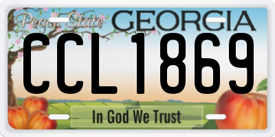 GA license plate CCL1869