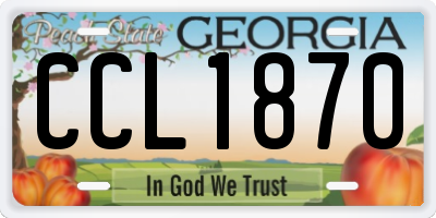 GA license plate CCL1870