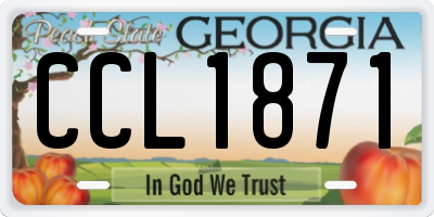 GA license plate CCL1871
