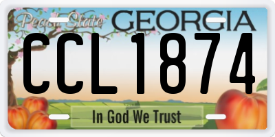 GA license plate CCL1874