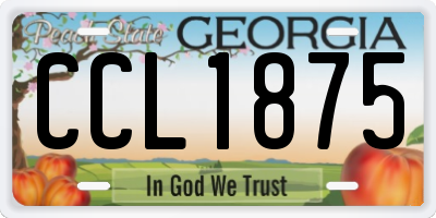 GA license plate CCL1875