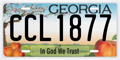 GA license plate CCL1877