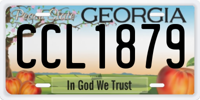 GA license plate CCL1879