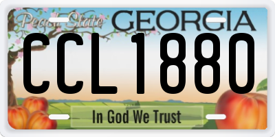 GA license plate CCL1880