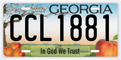 GA license plate CCL1881