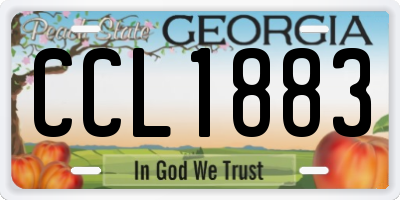 GA license plate CCL1883