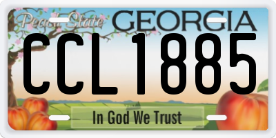 GA license plate CCL1885