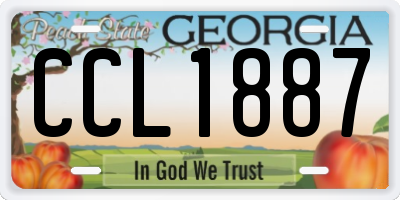 GA license plate CCL1887