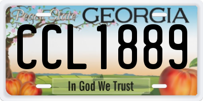 GA license plate CCL1889