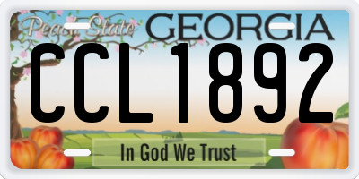 GA license plate CCL1892