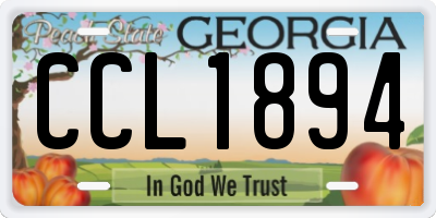 GA license plate CCL1894