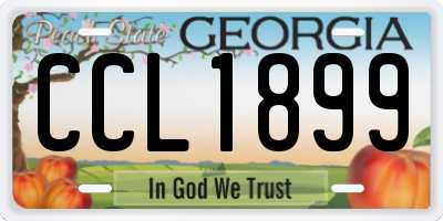 GA license plate CCL1899