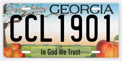GA license plate CCL1901