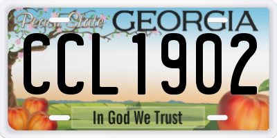 GA license plate CCL1902
