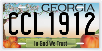 GA license plate CCL1912