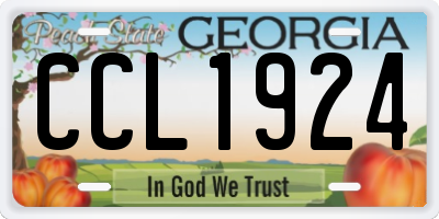 GA license plate CCL1924