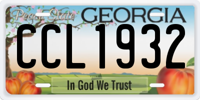 GA license plate CCL1932