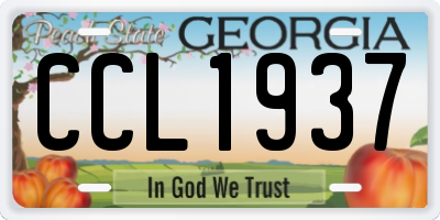 GA license plate CCL1937