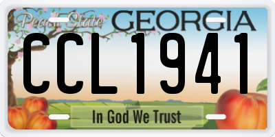 GA license plate CCL1941
