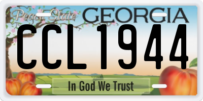 GA license plate CCL1944