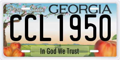 GA license plate CCL1950