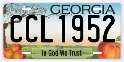 GA license plate CCL1952