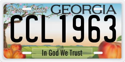 GA license plate CCL1963
