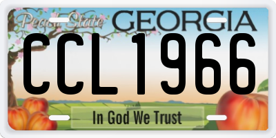 GA license plate CCL1966