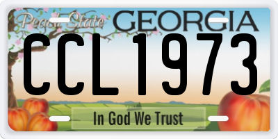 GA license plate CCL1973