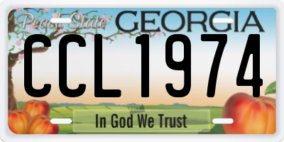 GA license plate CCL1974