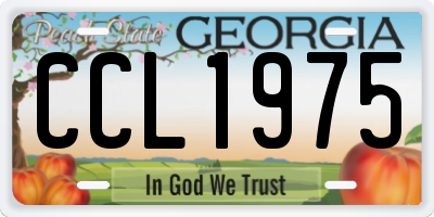 GA license plate CCL1975