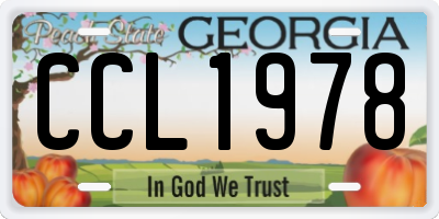 GA license plate CCL1978