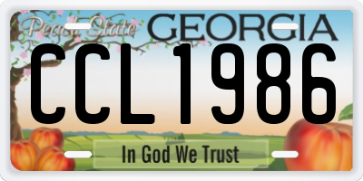 GA license plate CCL1986